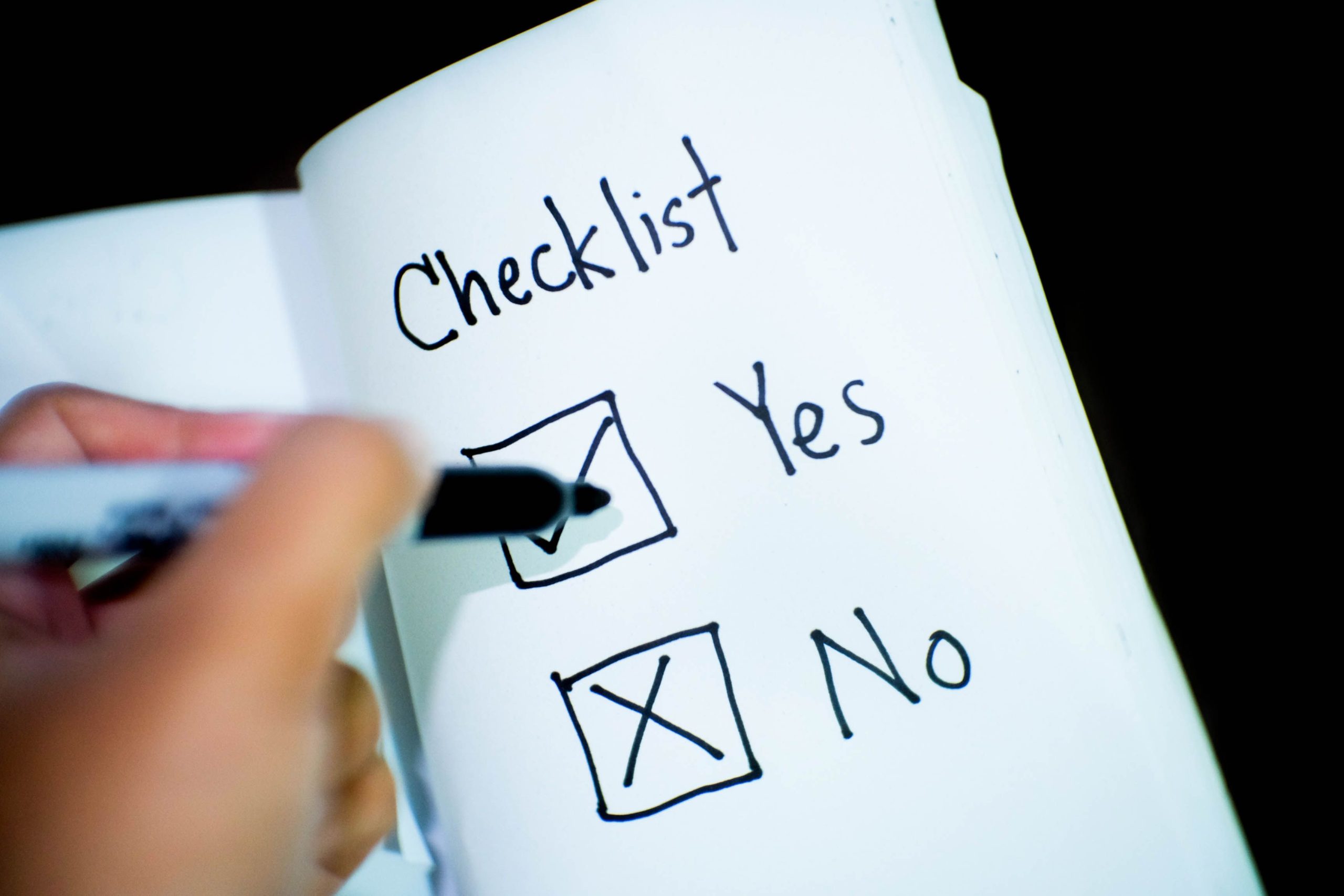 Checklist avec case oui cochee