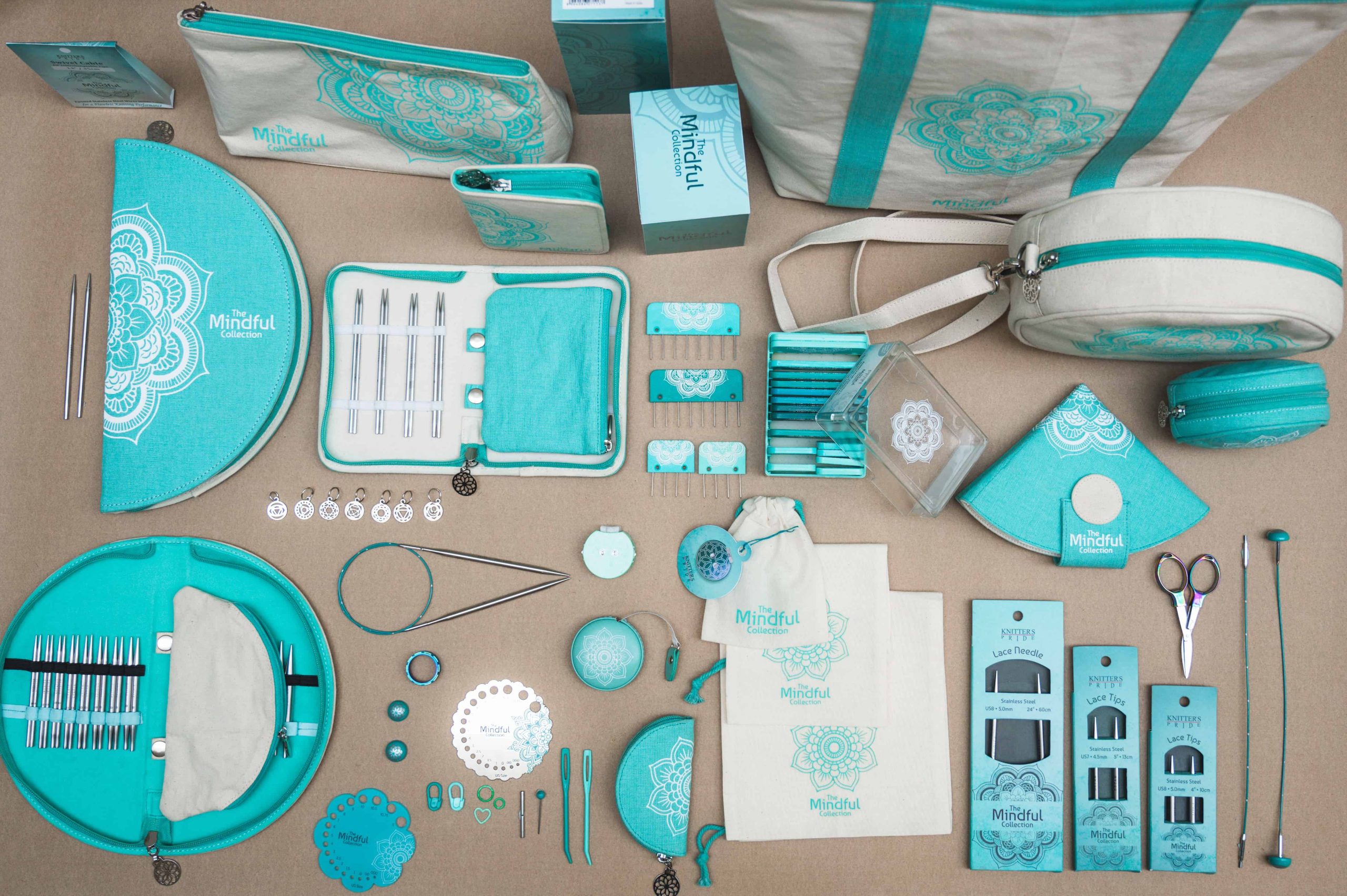Trousse couture mindful avec accessoires turquoise